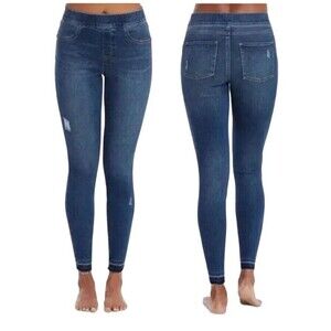 Spanx Sara Blakely Shaping Pull-on Hi-Rise Skinny Jegging Jeans w Released Hem M